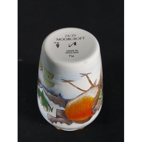 256 - Boxed Moorcroft enamelled limited edition 'The Last Snow of Winter', 7cms in height