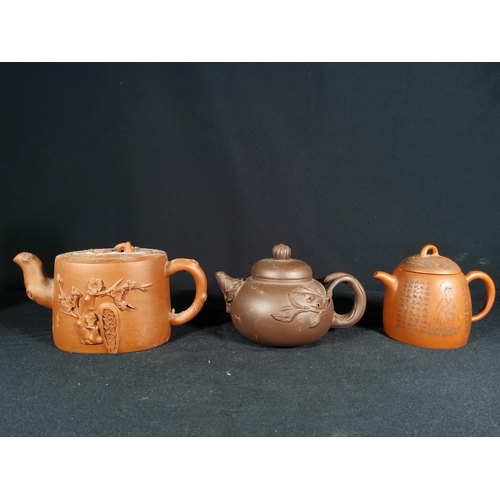 268 - 6 Oriental terracotta tea pots