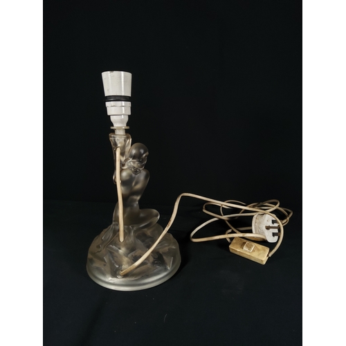 167 - Figural glass centrepiece lamp, 28cms in height