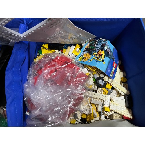 468 - Large lego storage boxes with mixed bricks and brick sorting boxes