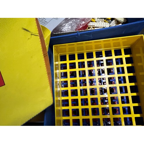 468 - Large lego storage boxes with mixed bricks and brick sorting boxes