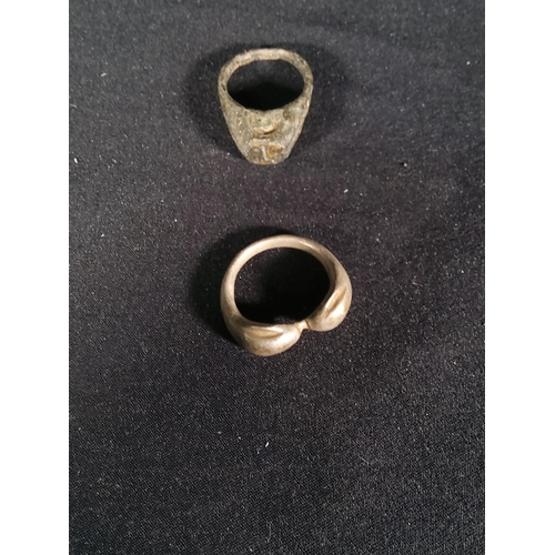 234 - Collection of roman bronze rings and 1 silver ring