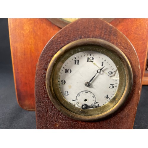 372 - 3 Wooden cased clocks