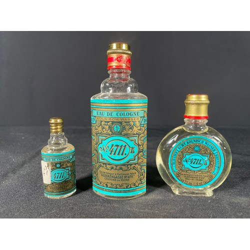 33A - 3 Bottles of Eau De Cologne Kolnisch Wasser 4711 vintage perfume