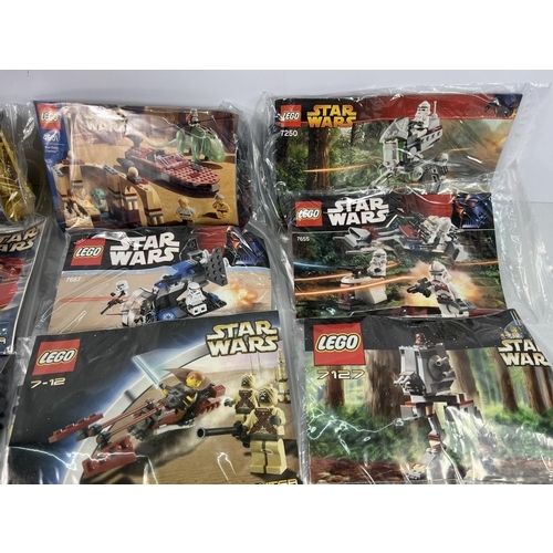 384 - Bag containing 17 Lego starwars sets (No minifigures included)