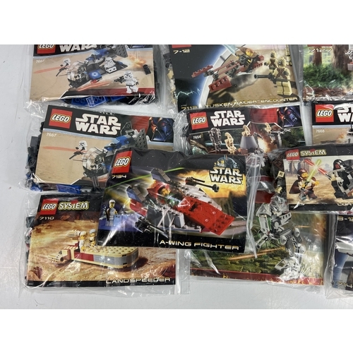 384 - Bag containing 17 Lego starwars sets (No minifigures included)