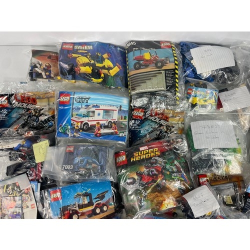 467 - Crate of various lego sets some including minifigures and space sets