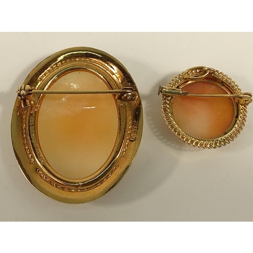 690 - 2 cameo brooches