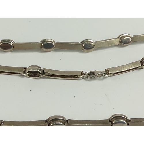 693 - Silver necklace and bracelet set, 48.1g