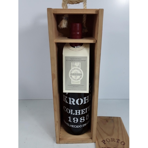 519 - Boxed bottle of Porto Crohn and 2 bottles of wine