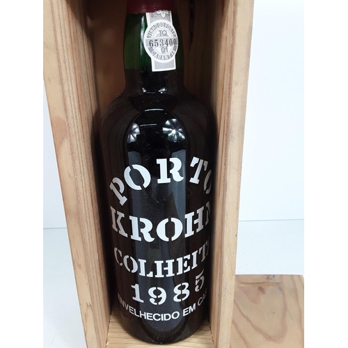 519 - Boxed bottle of Porto Crohn and 2 bottles of wine