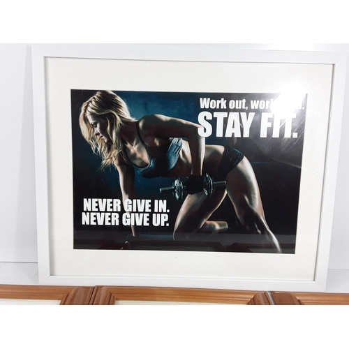 545 - 3 prints and a framed retro poster, largest being 54 x 44cms