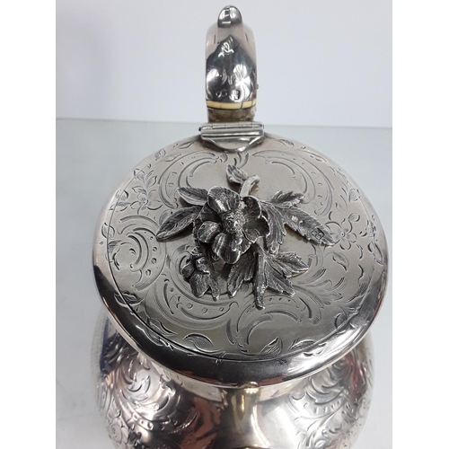 645 - Antique silver teapot with inscription 730g, maker: Richard Pearce & George Burrows 1847