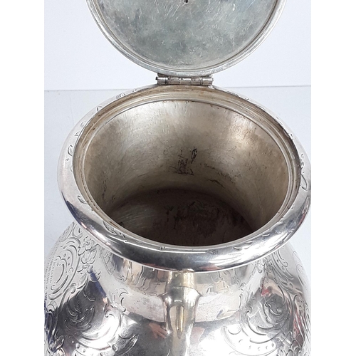 645 - Antique silver teapot with inscription 730g, maker: Richard Pearce & George Burrows 1847