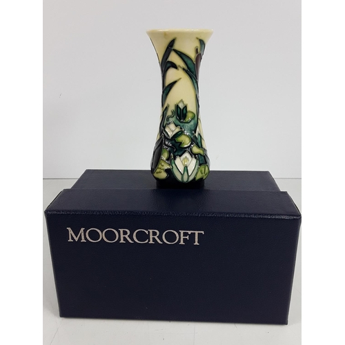 647 - Boxed Moorcroft vase, Bullrush pattern