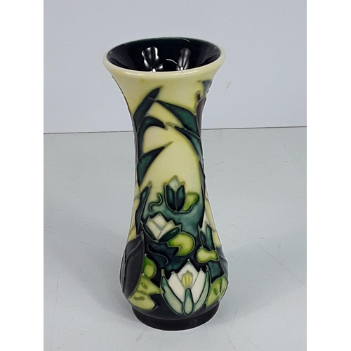 647 - Boxed Moorcroft vase, Bullrush pattern