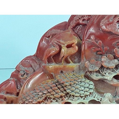 649 - Oriental carved stone sculpture