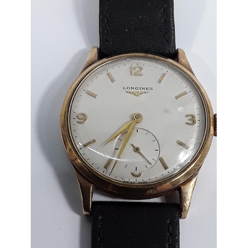 650 - 9ct gold cased Longines watch