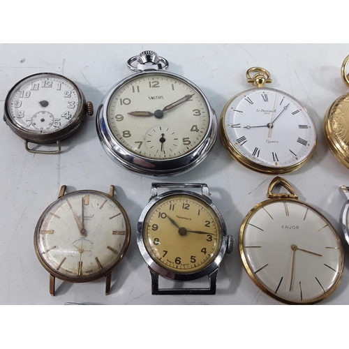 670 - Antique box and a selection of manual wind watches and pocket watches