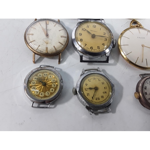 670 - Antique box and a selection of manual wind watches and pocket watches