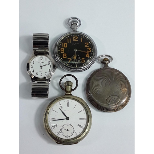 671 - 3 vintage pocket watches and a wrist watch