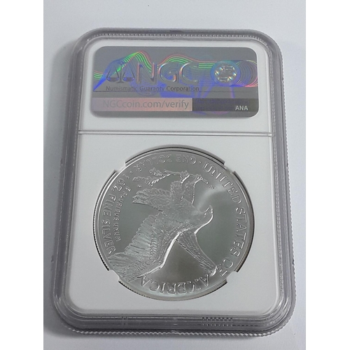 687 - Cased silver eagle head Dollar