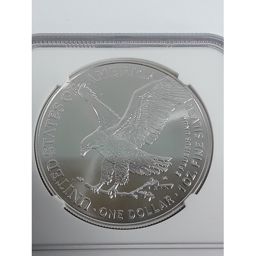 687 - Cased silver eagle head Dollar