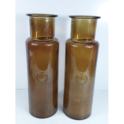 496 - Pair of glass apothecary jars