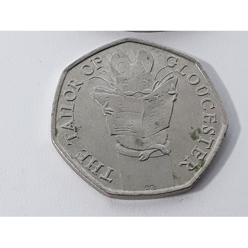 664 - Qty of 50pence pieces and a crown