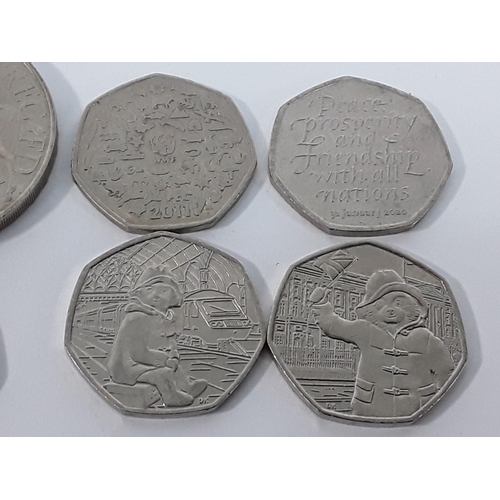 664 - Qty of 50pence pieces and a crown