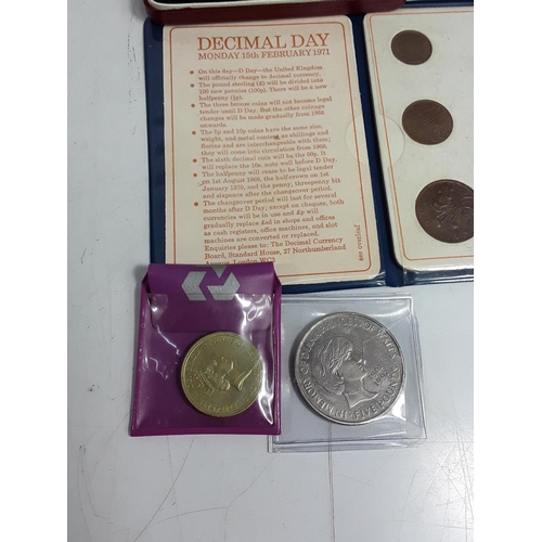 738 - Various vintage copper coins and collectable coins including decimal examples