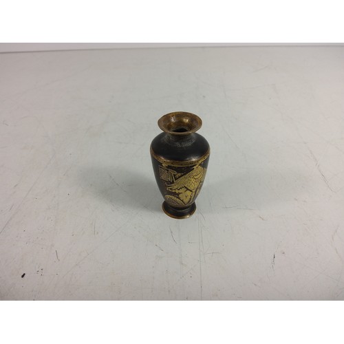 479 - vintage frames, and miniature bronze vase