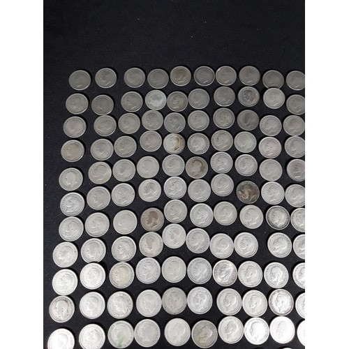 327 - Bag of half silver coins 504g