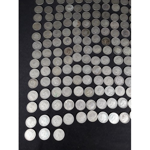 327 - Bag of half silver coins 504g