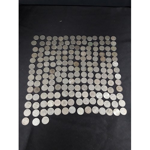 327 - Bag of half silver coins 504g