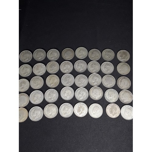 328 - Bag of half silver coins 509g