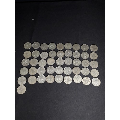 328 - Bag of half silver coins 509g