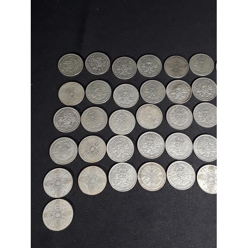 328 - Bag of half silver coins 509g