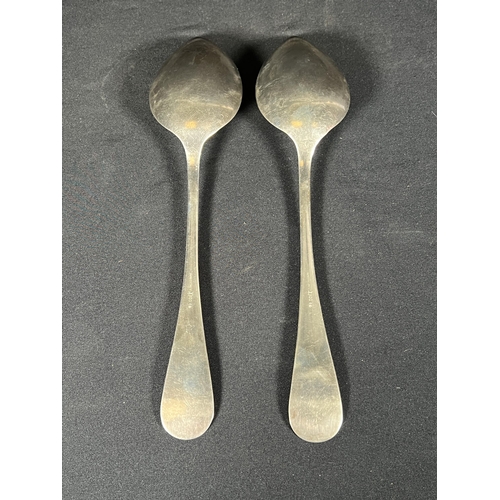 70 - pair of large silver serving spoons -Gross 182g