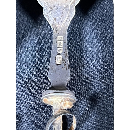 76 - 6 silver bladed forks with bone handles