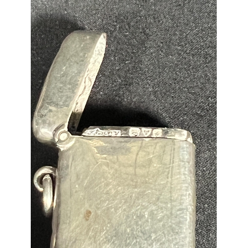 91 - Hallmarked silver vester -Gross 20g, 4cm x 3cm