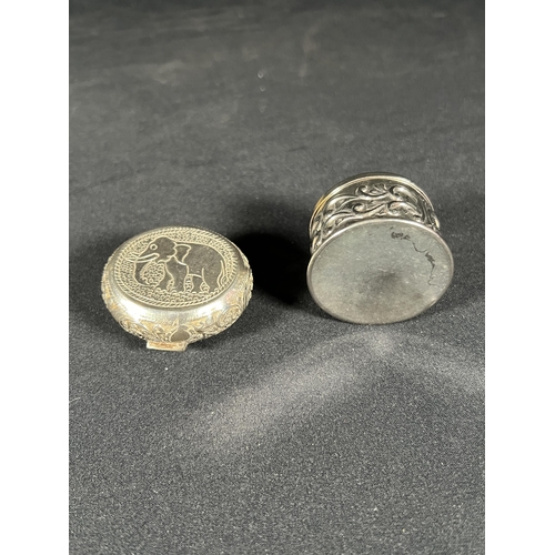 94 - 2 eastern silver pill boxes -Gross 48g