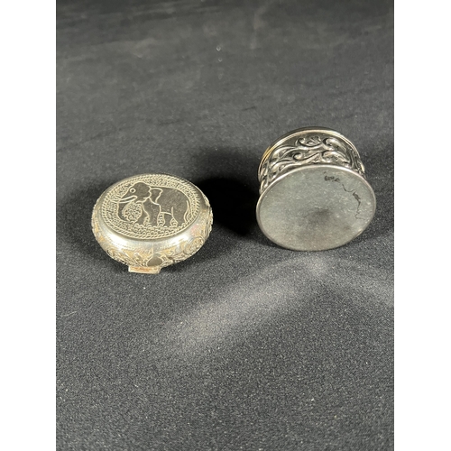 94 - 2 eastern silver pill boxes -Gross 48g