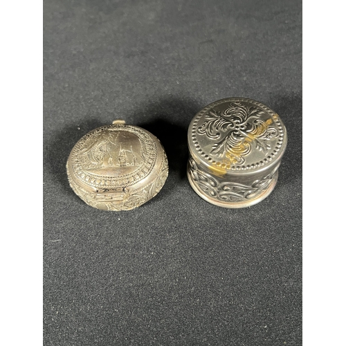 94 - 2 eastern silver pill boxes -Gross 48g