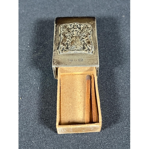 95 - Silver match box holder - approximately 19g, 4.5cm x 3cm