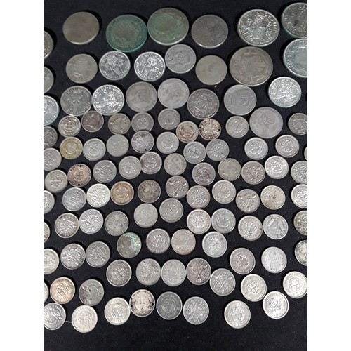 329 - Bag of half silver coins 509g