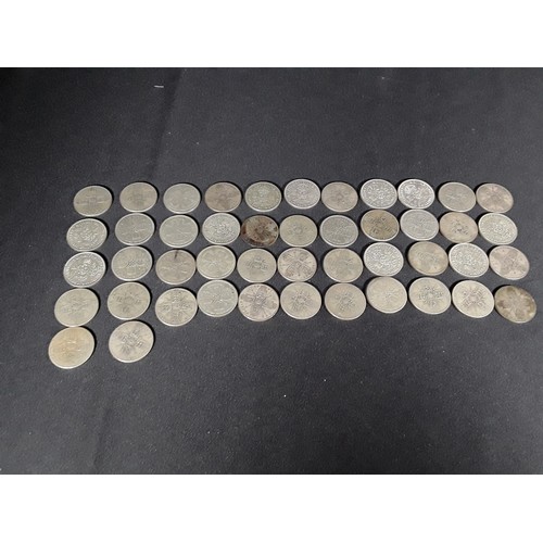 331 - Bag of half silver coins 506g