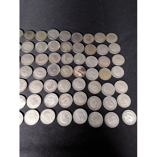 338 - Bag of half silver coins 507g