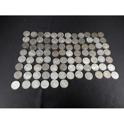 339 - Bag of half silver coins 503g