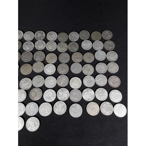 339 - Bag of half silver coins 503g